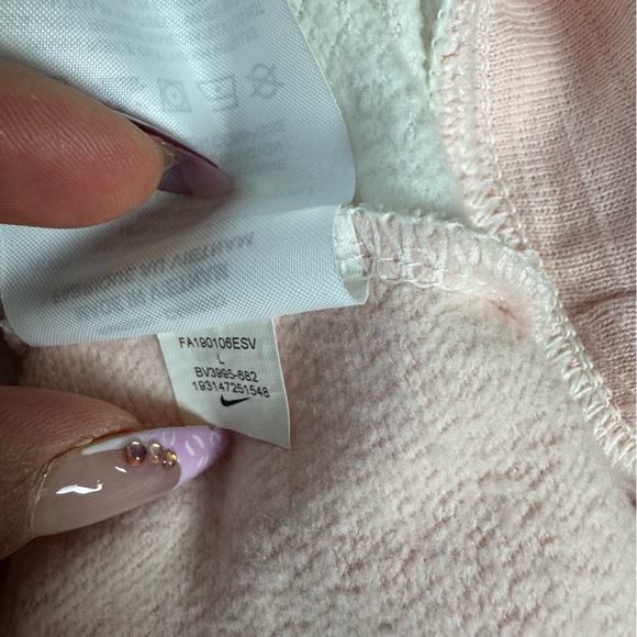 Nike Pink & White Cropped Quarter Zip Sweatshirt - Picture 7 of 9
